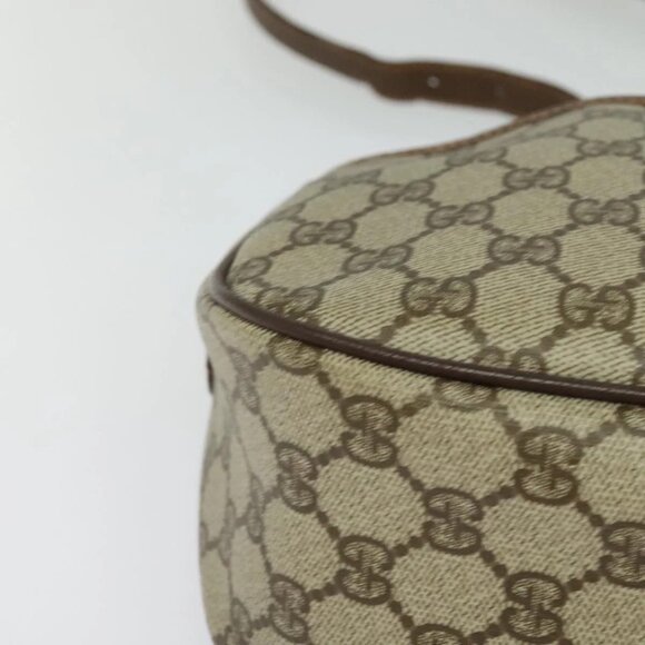 GUCCI GG Supreme Web Sherry Line Bag PVC Beige Gold 89 02 077 Auth 128012 - Picture 4 of 16